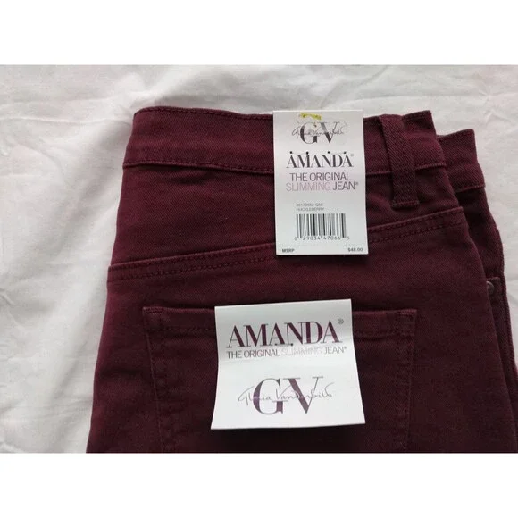 NEW Gloria Vanderbilt Amanda Original Slimming Jeans Size 10 Huckleberry + Olive - Picture 3 of 16